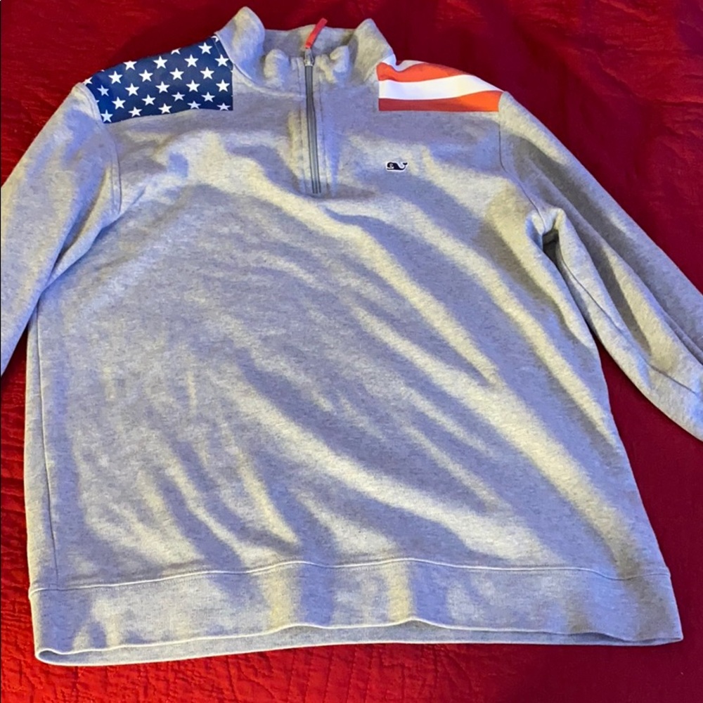 men’s medium grey vineyard vines quarter zip
